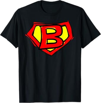 Superhero Letter on Chest B cute cartoon version T-Shirt