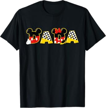 Disney Mickey Minnie Dada Father's Day Birthday Family Trip T-Shirt