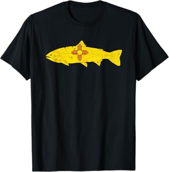 State of New Mexico Fishing Flag - Vintage Fish Trout Tee T-Shirt