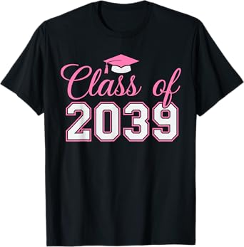 Preschool Class of 2039 Grow With Me Graduation 2039 pink T-Shirt