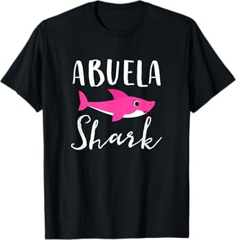 Abuela Shark Grandma Grandmother Pink Shark Graphic T-Shirt