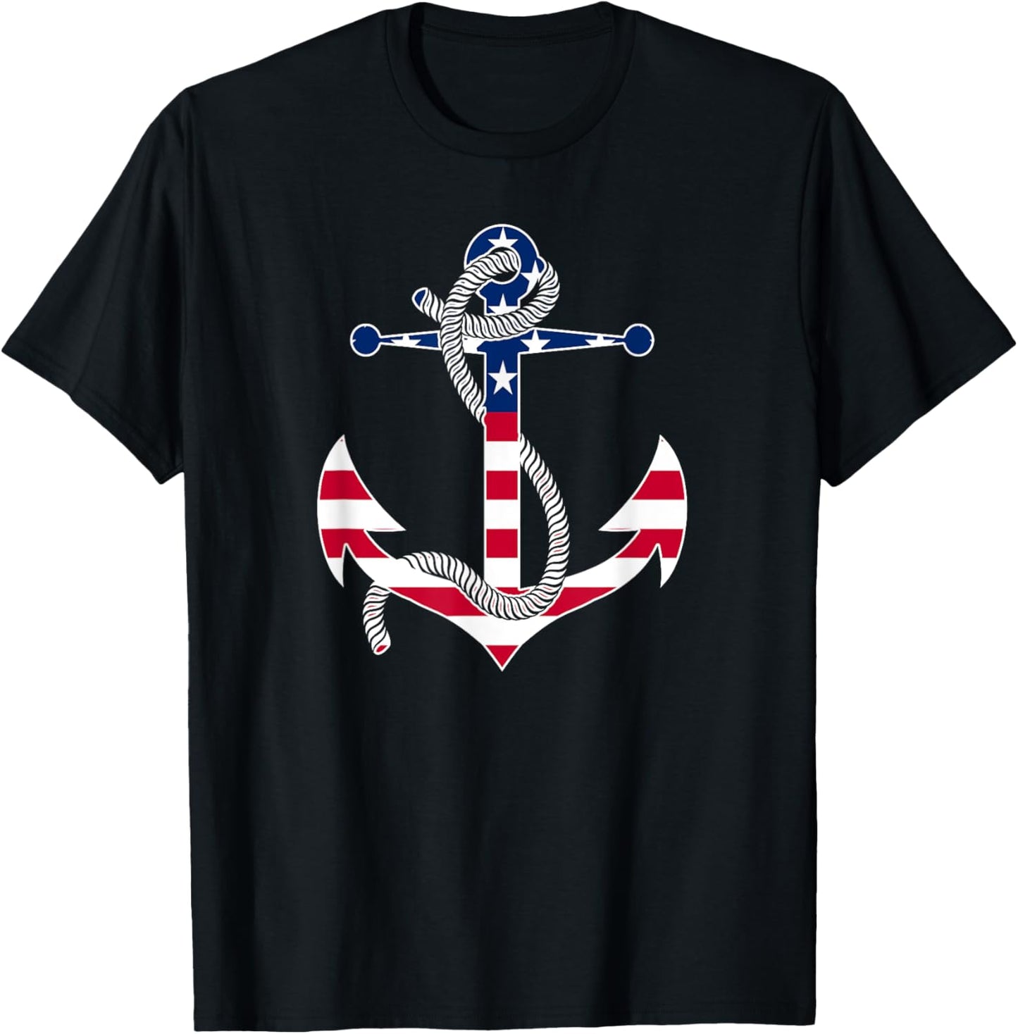 American Flag Patriotic Anchor - Memorial Day 4th Of July T-Shirt