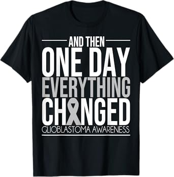 Glioblastoma Awareness Figh Brain Tumor Cure Brain Cancer T-Shirt