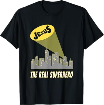 Jesus the Real Superhero Bat Signal T-Shirt T-Shirt
