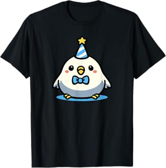 Kawaii Party Budgie Art Cute Parakeet Doodle T-Shirt