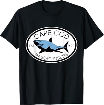 Cape Cod Massachusetts Fishing Shark Fish Beach Boating T-Shirt