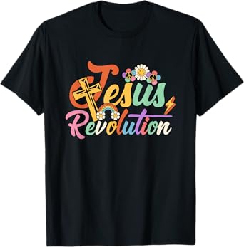 Jesus Revolution Groovy Flower Vintage Christian Faithcross T-Shirt