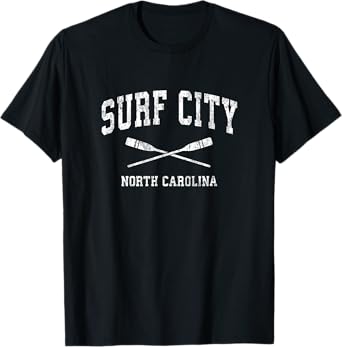 Surf City North Carolina Vintage Nautical Paddles Sports Oar T-Shirt