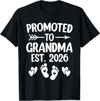 Grandma Est 2026 Promoted To Grandma New Grandma 2026 T-Shirt