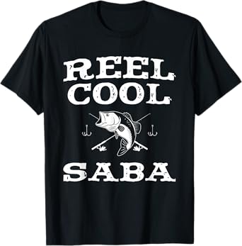 Reel Cool Saba Fishing Fisherman Funny Grandpa T-Shirt