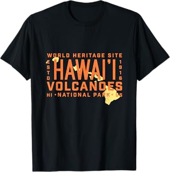 Hawaii Islands Travel Map Hawaii Volcanoes National Park T-Shirt