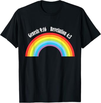 Rainbow Genesis 9-13 Revelation 4-3 Bible Christian Lover T-Shirt