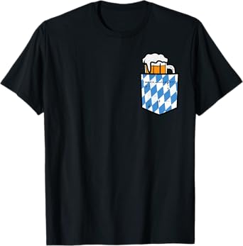 Oktoberfest Bavaria Flag Pocket Fun German Costume Men Women T-Shirt