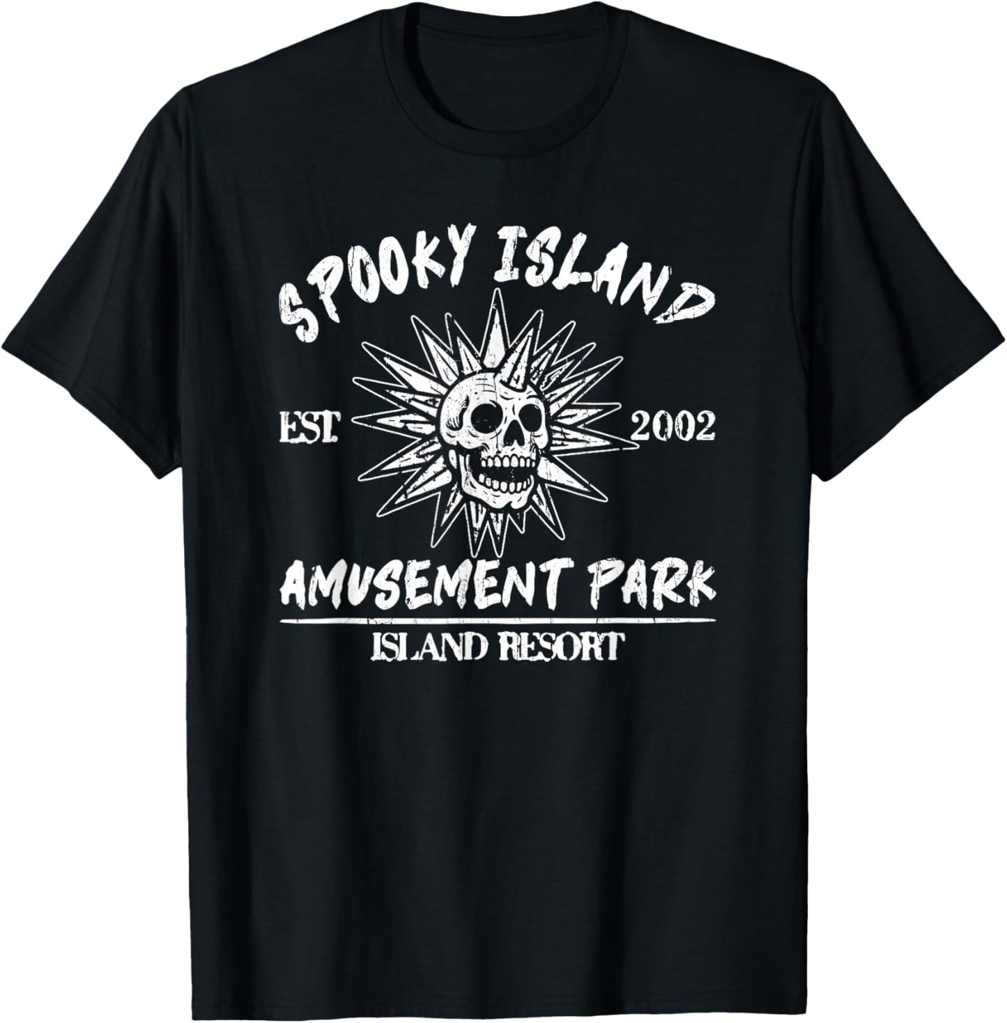 Spooky Island Amusement Park, Disco Skull, Halloween T-Shirt