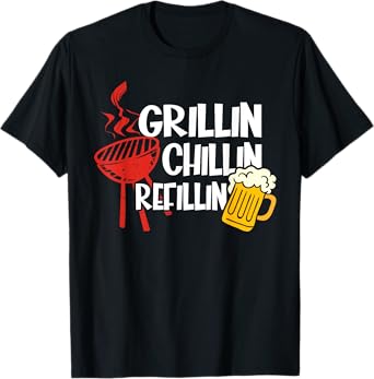 Barbecue Chilling Refill - Vintage Grill Dad Papa T-Shirt