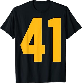 Gold Number 41 Jersey Big #41 Uniform Favorite Player T-Shirt