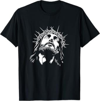 Face Of Crown Of Thorns Head Faith God Jesus Christ T-Shirt