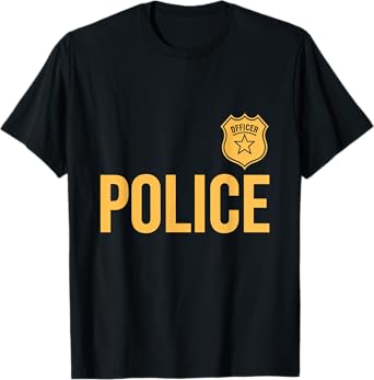 Police Officer Police Badge Halloween Costume Kids Adults T-Shirt
