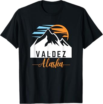 Valdez AK Sunrise Sunset & Mountains Outdoor Adventure T-Shirt