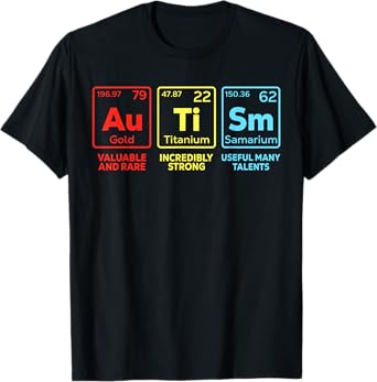 Autism Awareness Tees Kids Men Women Elements Periodic Table T-Shirt
