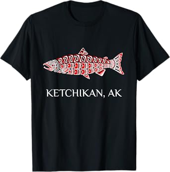 Ketchikan Alaska NW Native American Indian Salmon Fishermen T-Shirt