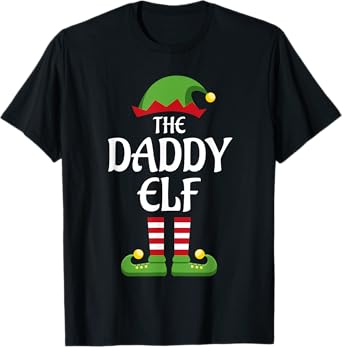 Daddy Elf Family Matching Group Christmas Dad T-Shirt