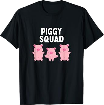 Piggy Squad Shirt Cute Funny Pig Farmer Crew Swine Humor T-Shirt
