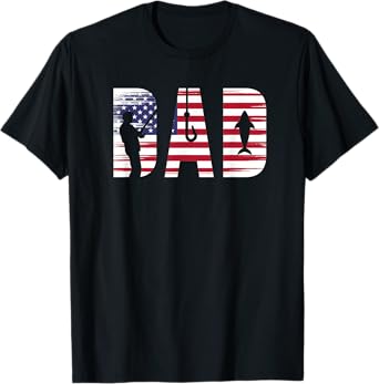 ALL AMERICAN FLAG FISHING DAD GIFT PATRIOT T-Shirt
