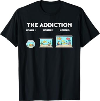 Fish Keeper - Aquarium Lover Gifts & Gift Ideas Unisex Adult Classic Fit Black Aquarium Addiction Funny Aquarium T-Shirt