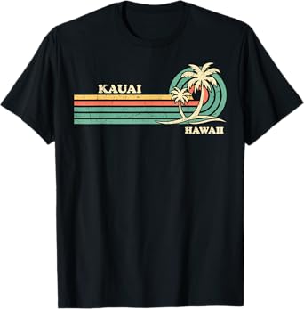 Funny Vintage Retro Summer Vacation Hawaii Kauai Beach T-Shirt