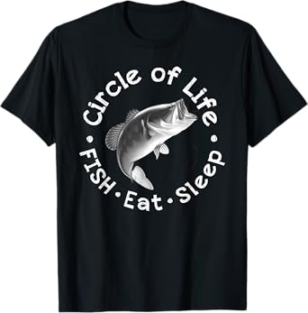 Funny Bass Fishing Circle Life Big Mouth T-Shirt