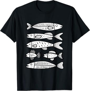 Minimalist Fish Pattern Art for ocean lovers T-Shirt