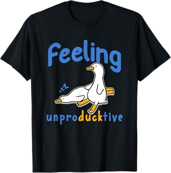 Funny Duck Meme, Feeling Unproductive, Cute Duck Lover Retro T-Shirt
