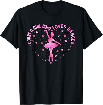Just A Girl Who Loves Dance Lovers Dancing Dancer Teens Kids T-Shirt