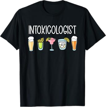 Funny Bartender Drinks For Women Intoxicologist Bartending T-Shirt
