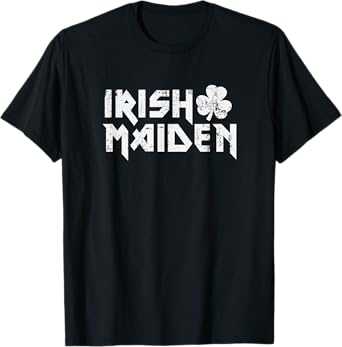 Irish Maiden, funny paddy metalhead rocker lass, T-Shirt
