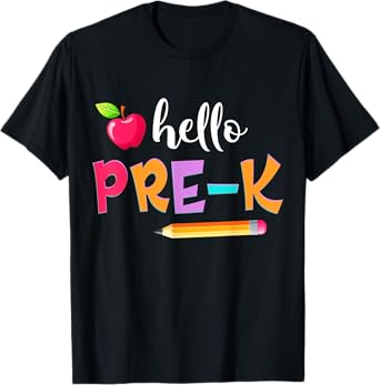 Hello Pre-K Team Pencil First Day of Prek Teacher Student T-Shirt