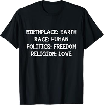Birthplace Earth Race Human Christian Gift Religious T-Shirt