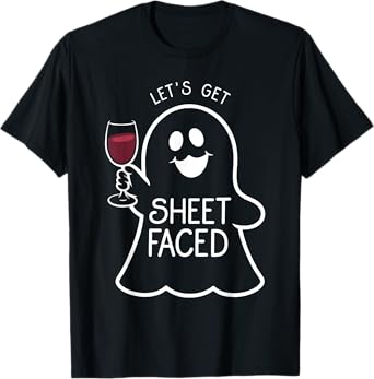 Lets Get Sheet Faced Funny Ghost Halloween T-Shirt