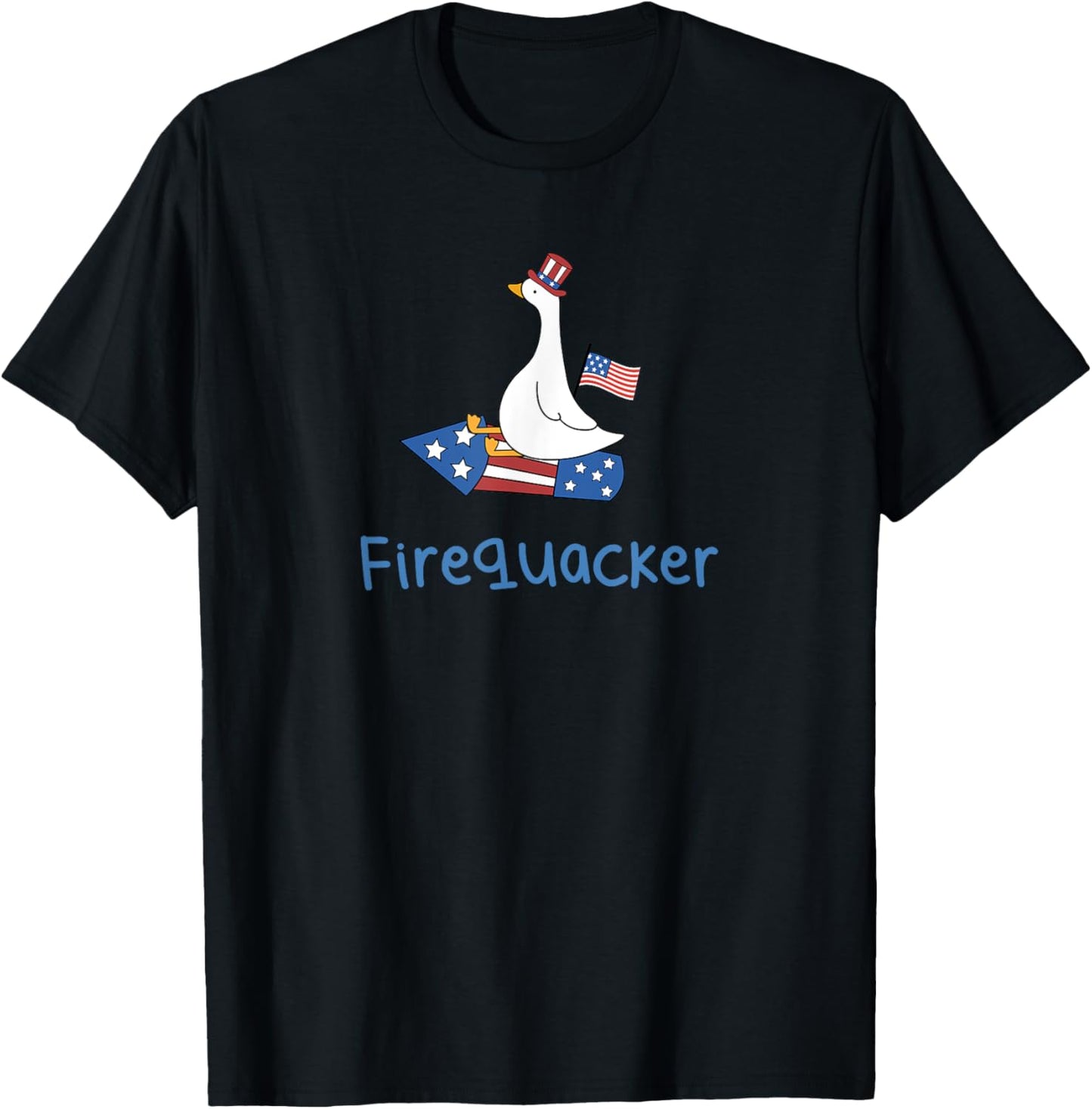 Funny Goose Fourth Of July Firequacker Independence Day T-Shirt
