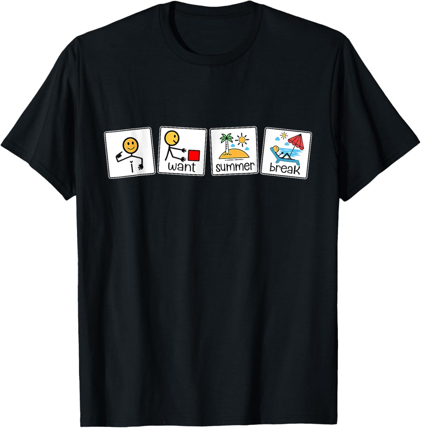 I Want Summer Break Style Visual Icons Tee T-Shirt