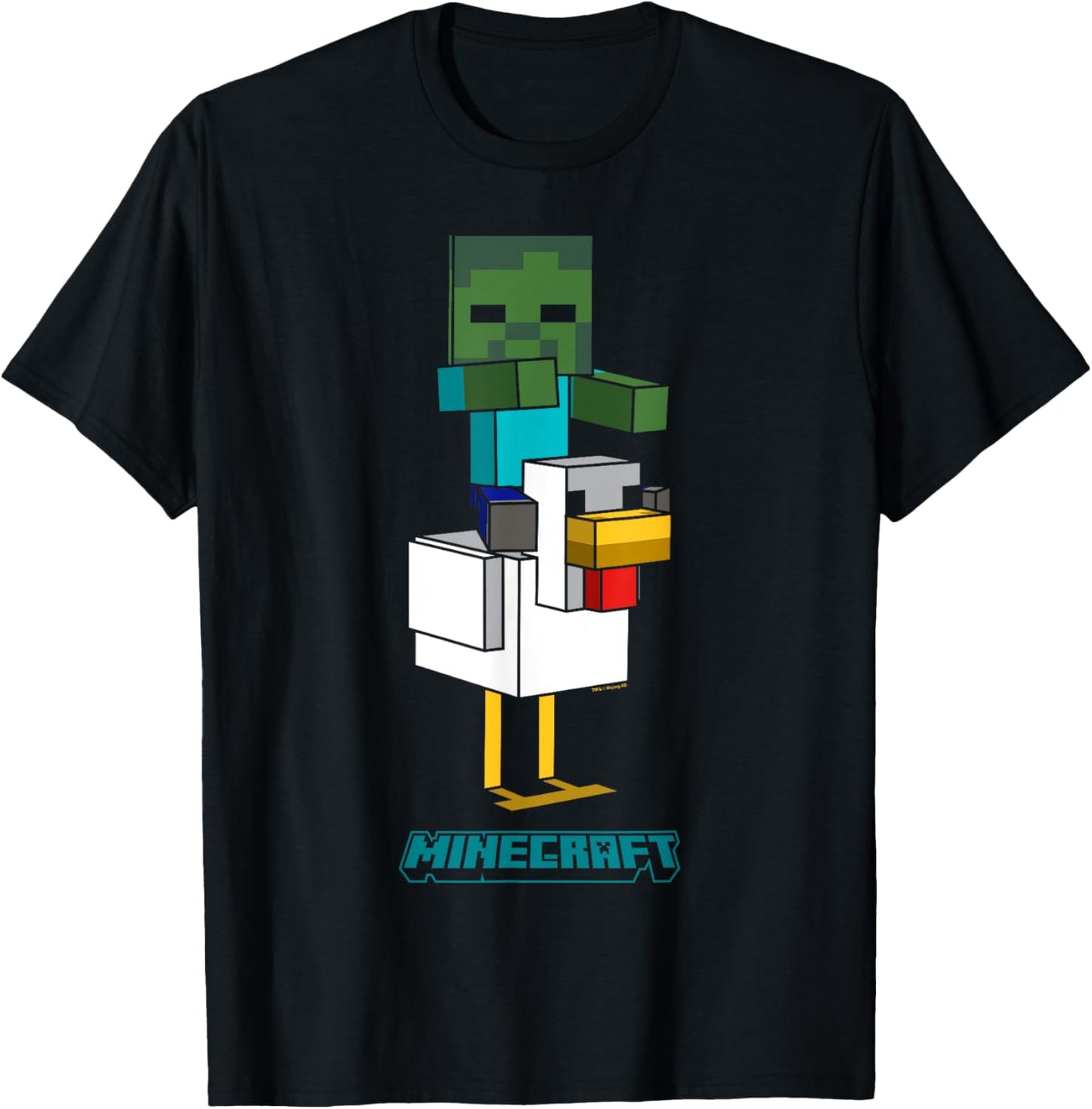 Minecraft Chicken Jockey Lurking Portrait T-Shirt