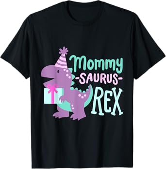 Dinosaur Birthday Mommy Saurus T Rex Family Matching Party T-Shirt
