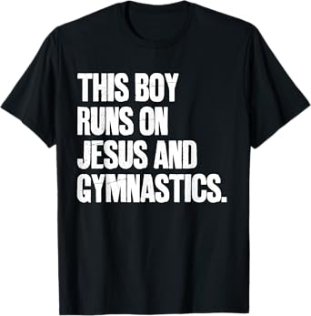This Boy Runs On Jesus And Gymnastics Christian T-Shirt