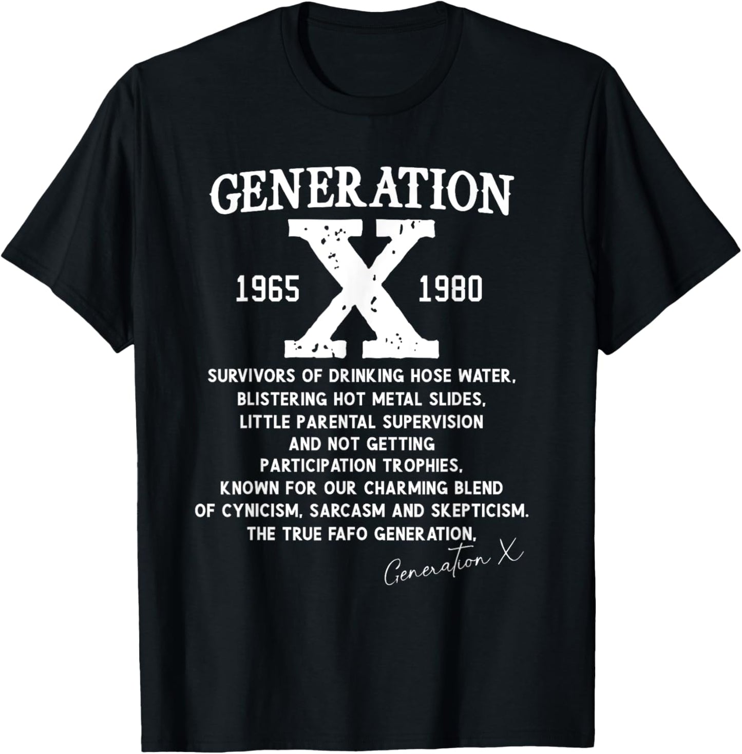 Proud Gen X 1965 to 1980 Vintage Generation X T-Shirt