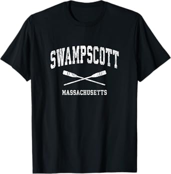 Swampscott Massachusetts Vintage Nautical Paddles Sports Oar T-Shirt