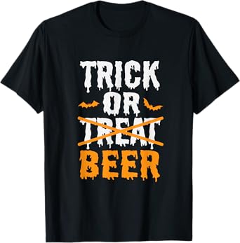 Trick Or Treat Funny Halloween Beer Drinking T-Shirt