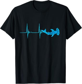 Hammerhead Shark Heartbeat EKG Pulse Ocean Fish T-Shirt T-Shirt