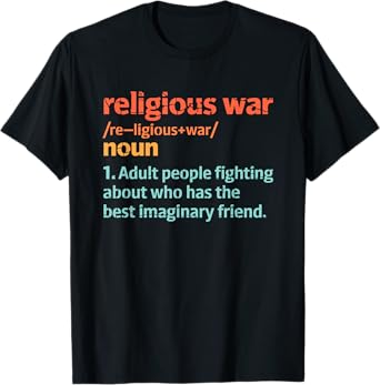 Dictionary Sarcastic Definition Religious War Definition T-Shirt - Unisex-Adults, Black, Small, Short Sleeve