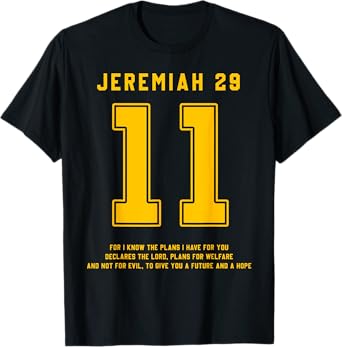 Jeremiah 29:11 Bible Verse Team Sports Jersey Christian T-Shirt